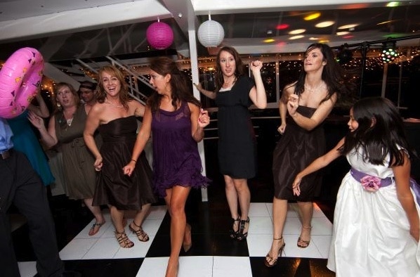 dancing at a yacht party