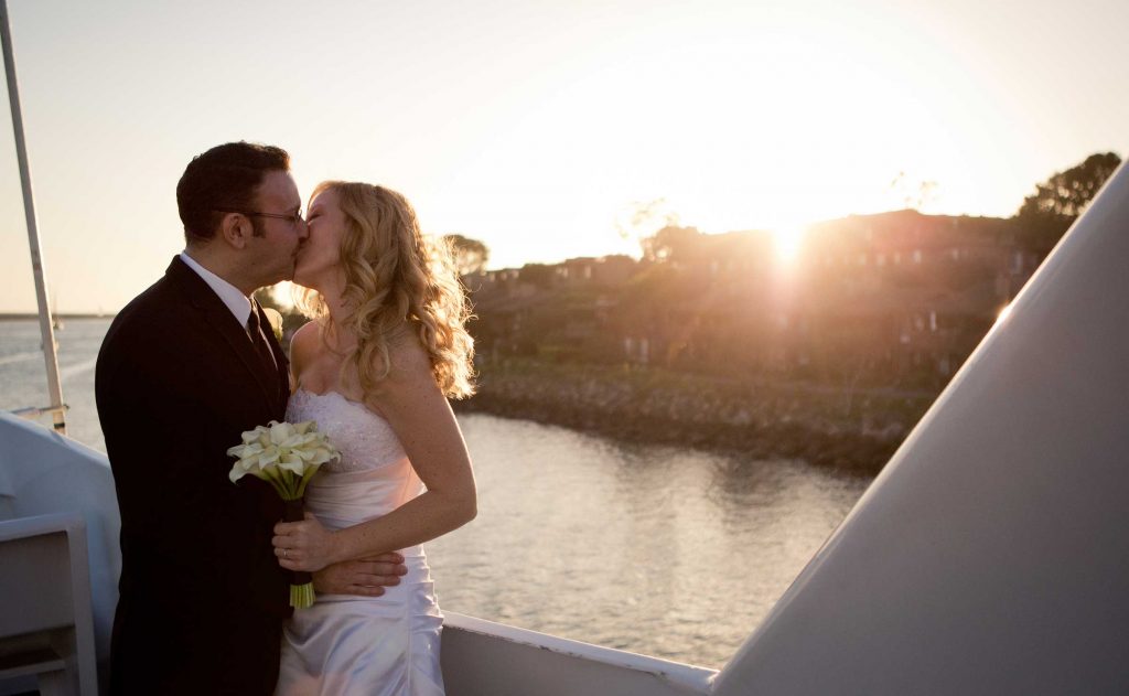 yacht weddings at sunset in Marina del rey