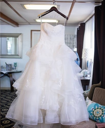 boat wedding bridal suite