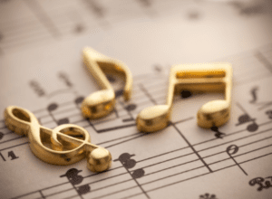 musical notes for a yacht party