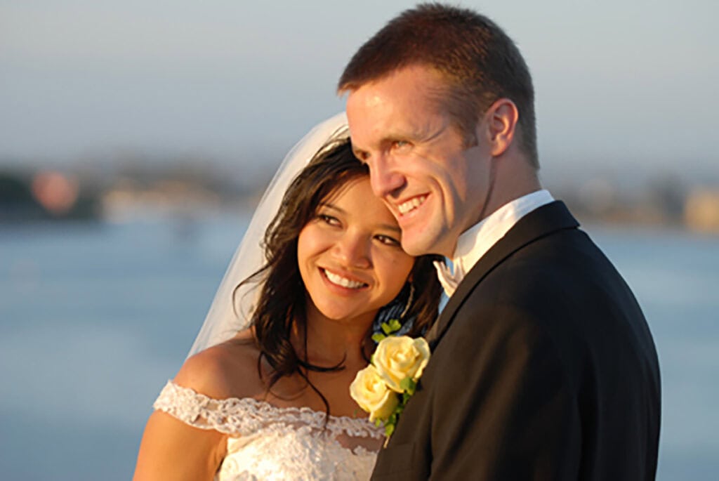 Yacht wedding reception sunset ceremony