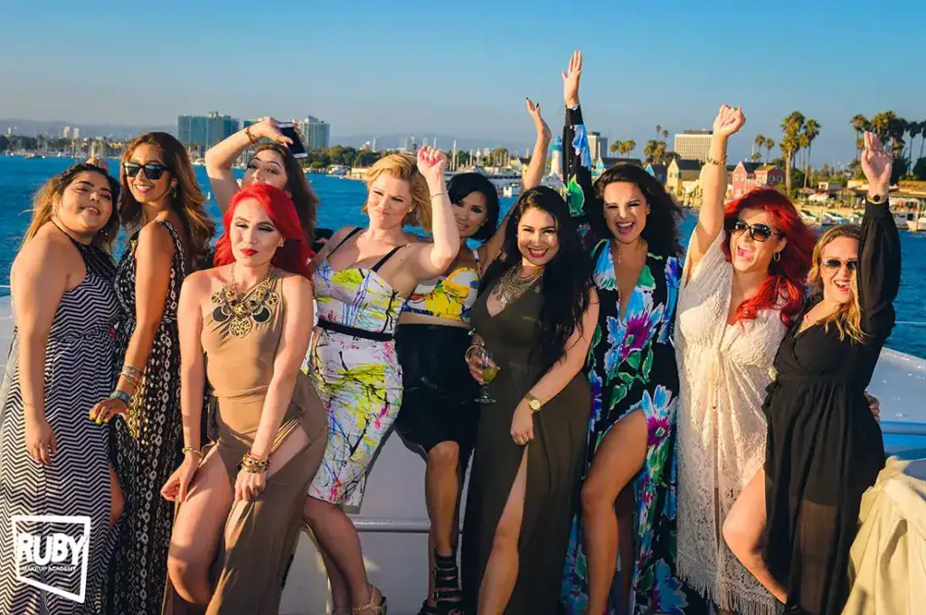 women on a party boat