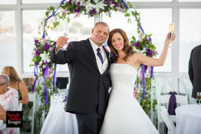 Newlywed couple celebrating aboard a FantaSea yacht