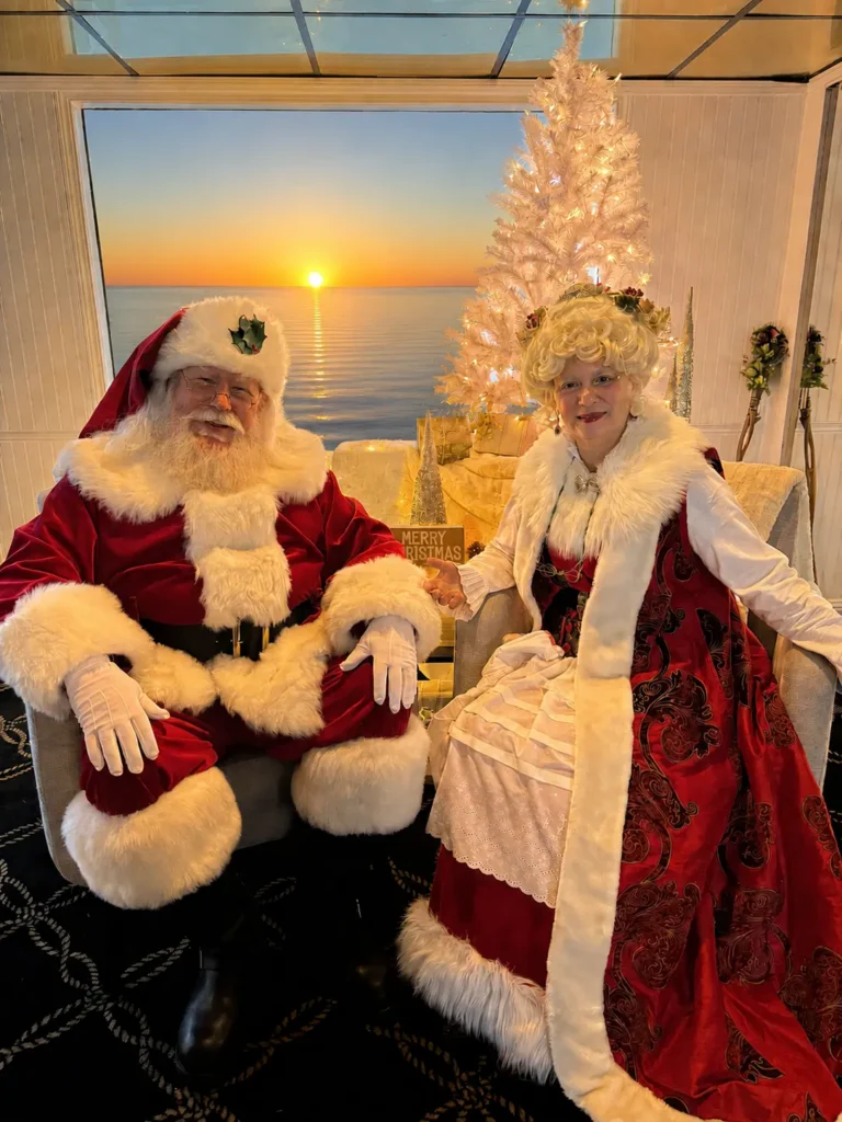 Mr. and Mrs. Claus celebrate an intimate corporate holiday party
