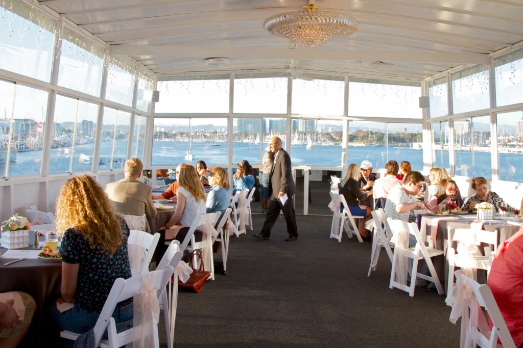 women on a FantaSea yacht looking into Marina del Rey